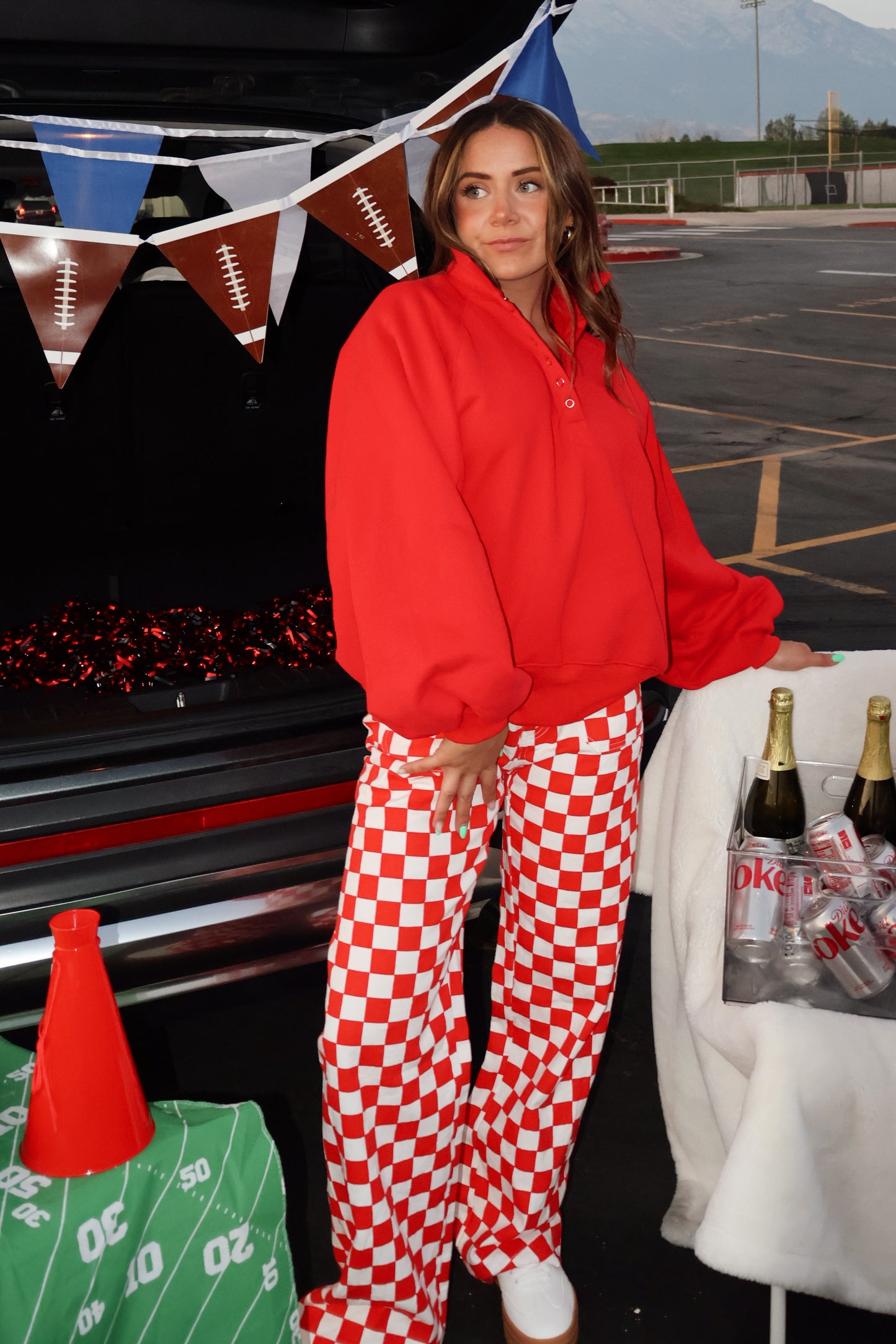 Snap Count Pullover in Red