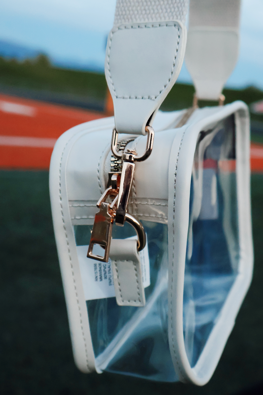 Clear Stadium Bag in White