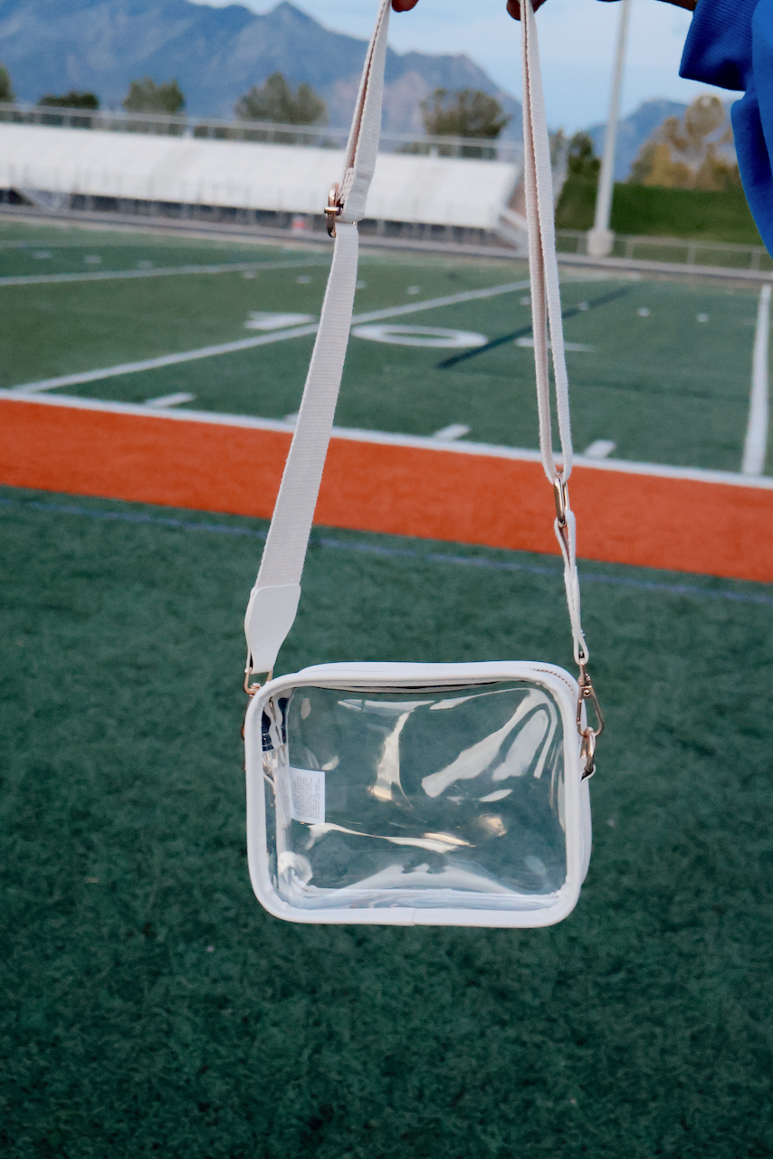Clear Stadium Bag in White