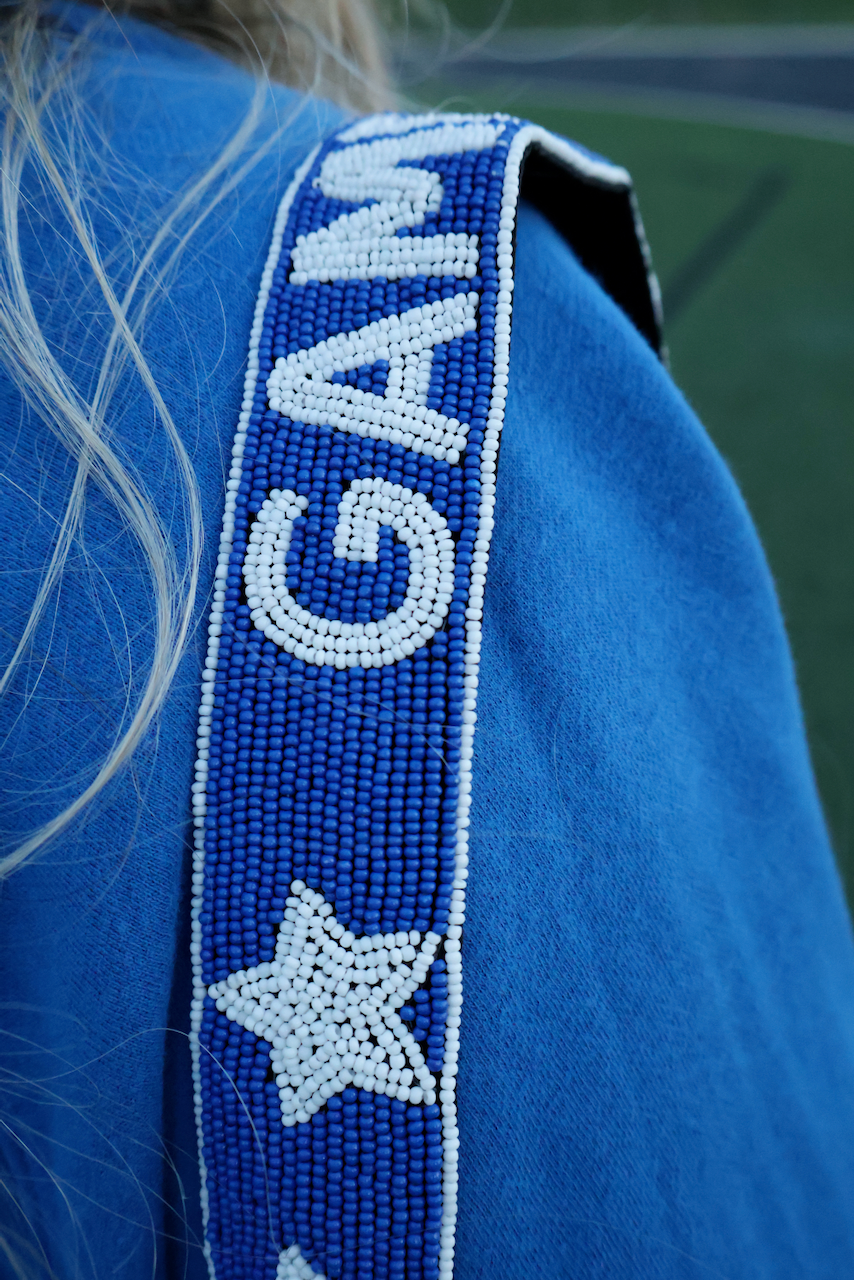 Game Day Beaded Strap in Royal and White